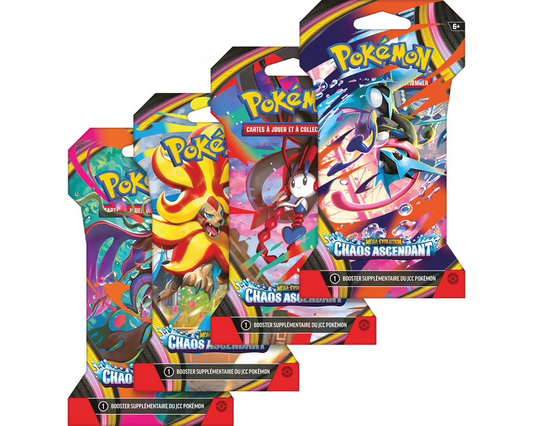 Booster Pokémon Méga-Évolution Chaos Ascendant ME04 FR – Sous Blister Officiel Scellé (Modèle Aléatoire selon Stocks)