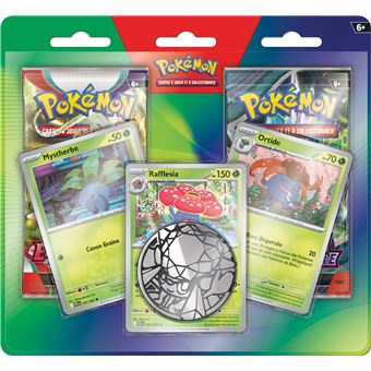 Blister Pokémon 2 Boosters + Carte Promo Rafflésia + Pièce – Pack Pokémon