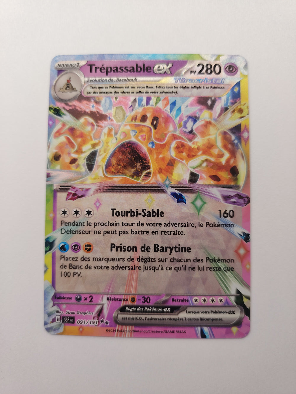 Trépassable ex Téracristal 091/191 – Carte Pokémon EX SSP FR Near Mint