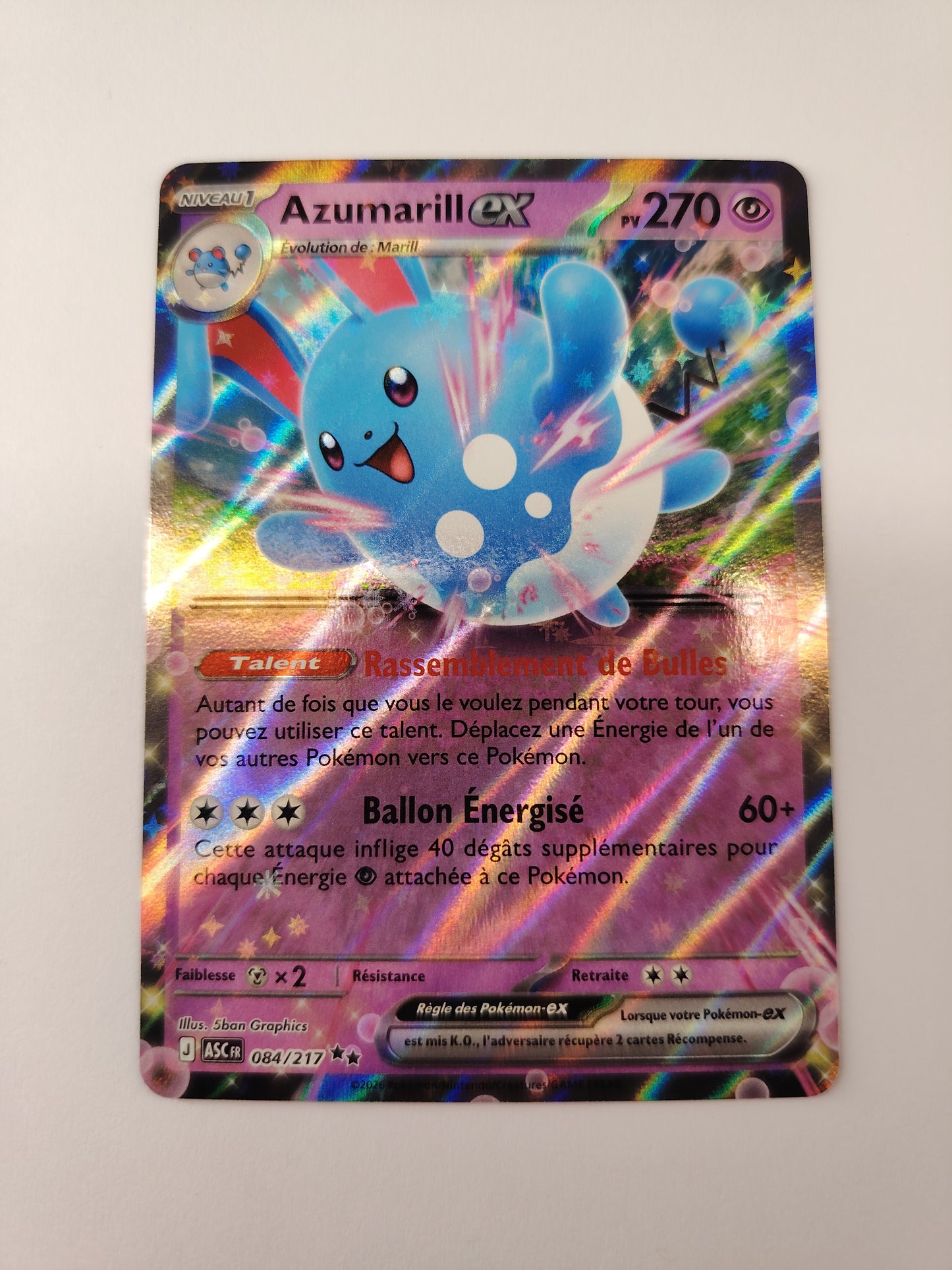 Azumarill ex 084/217 – Carte Pokémon Ultra Rare Française