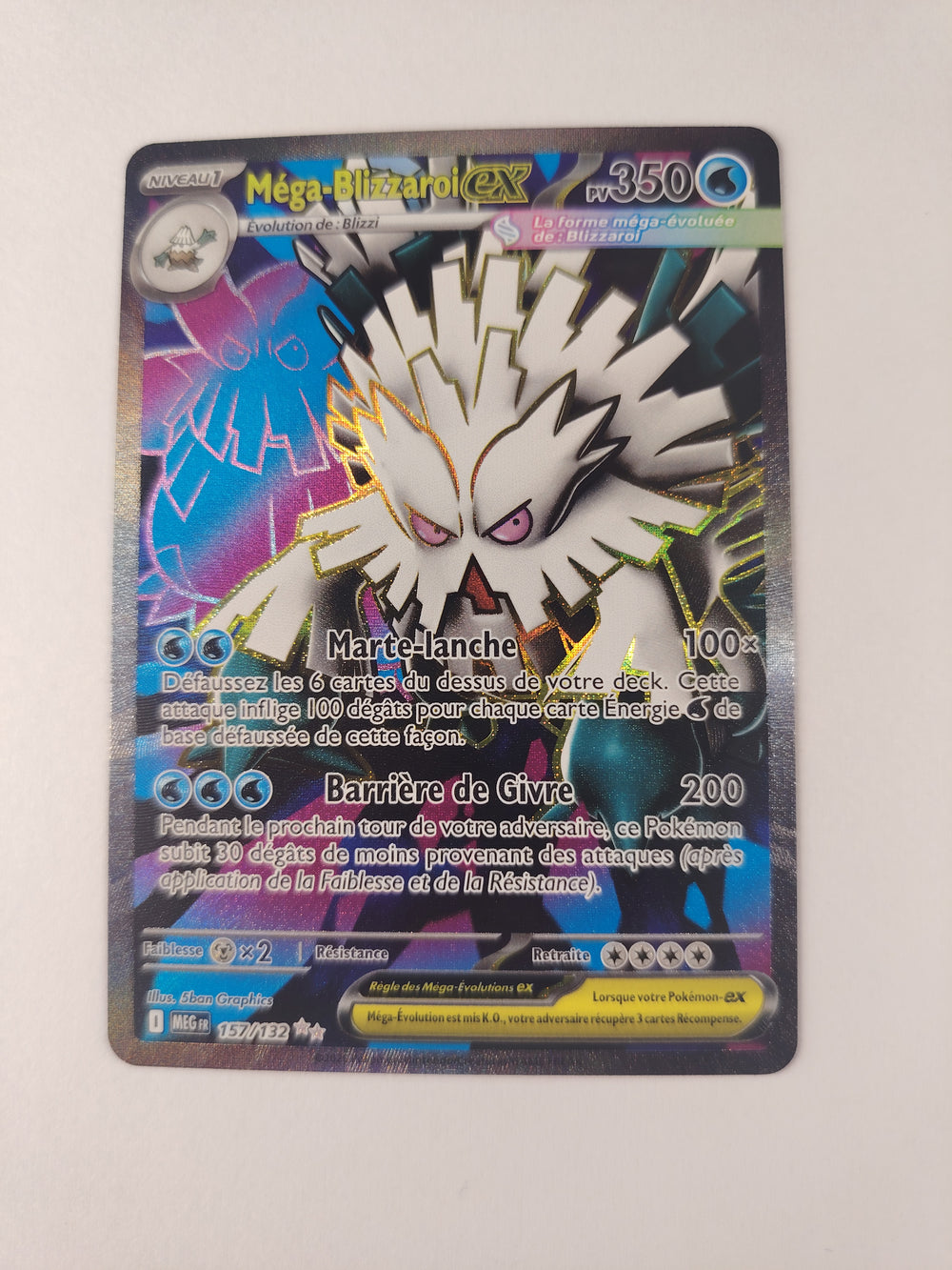 Méga-Blizzaroi EX 157/132 – Ultra Rare Full Art – Méga-Évolution FR | Pokémon