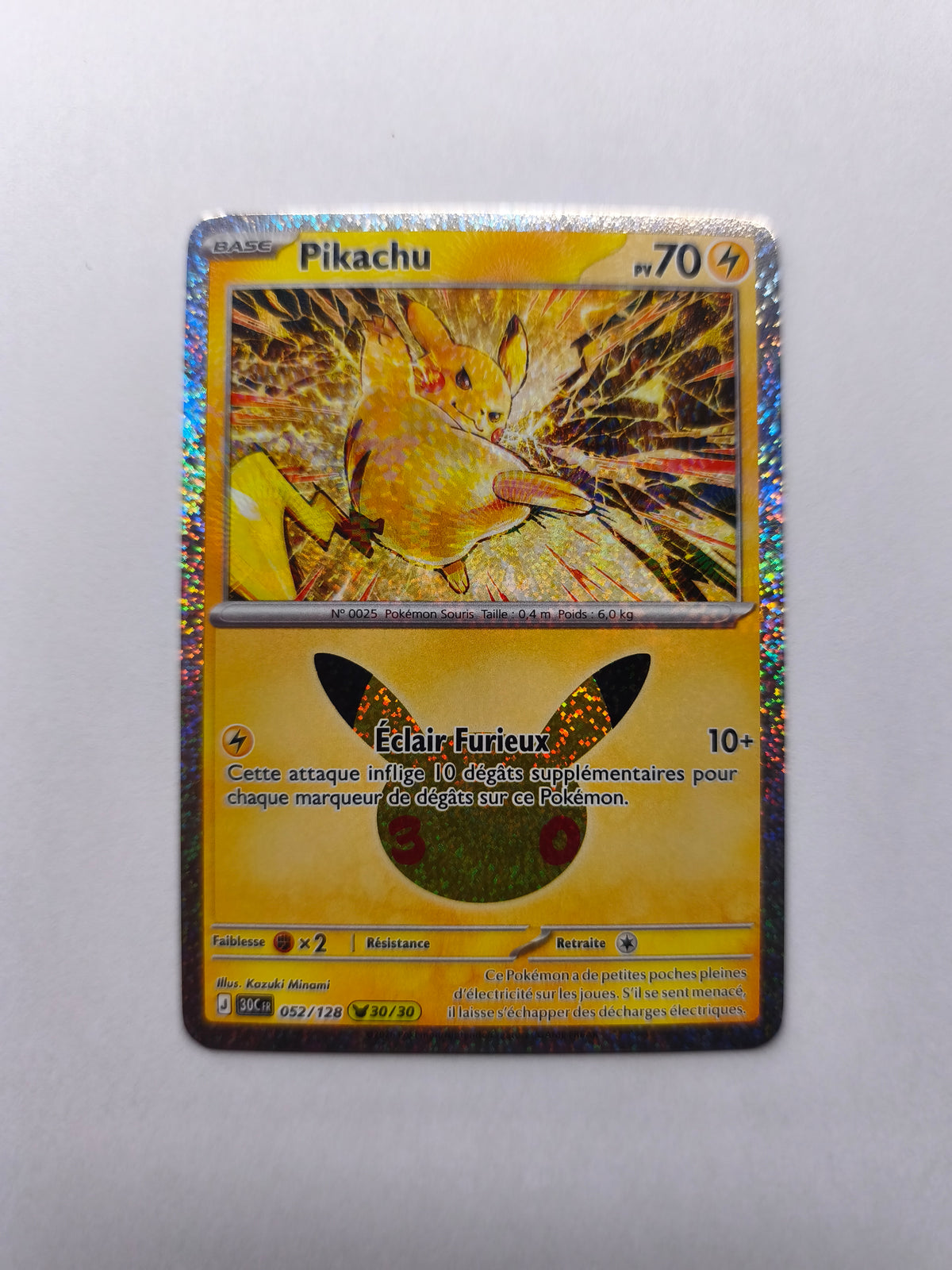 ✨ Pikachu 052/128 – Pokémon Français