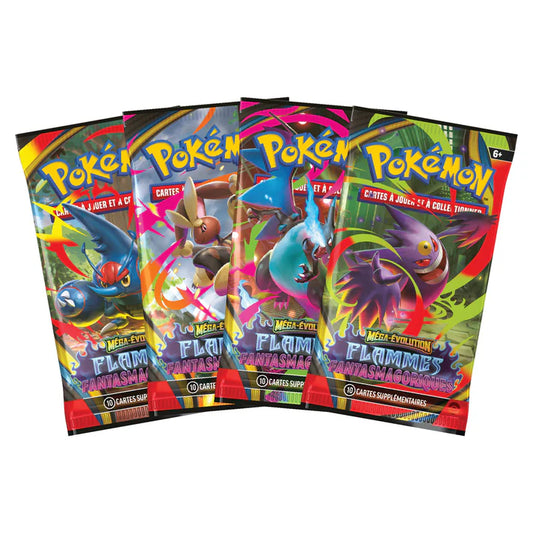 Booster Pokémon Flammes Fantasmagoriques (FR) – 10 Cartes – Modèle Aléatoire – Produit Officiel Scellé