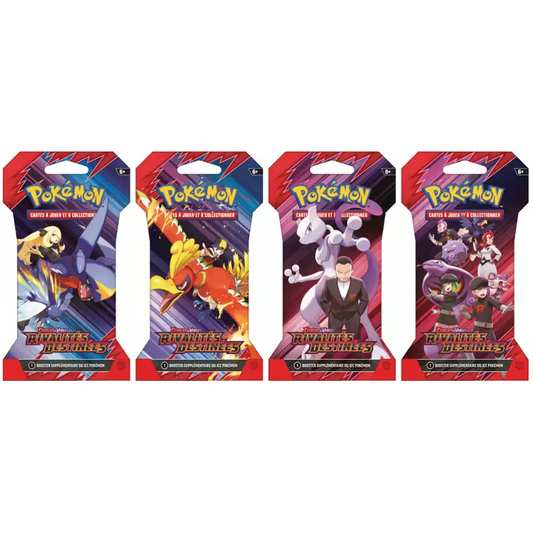 Booster Blister Pokémon Rivalités Destinées (FR) – 10 Cartes – Modèle Aléatoire – Produit Officiel